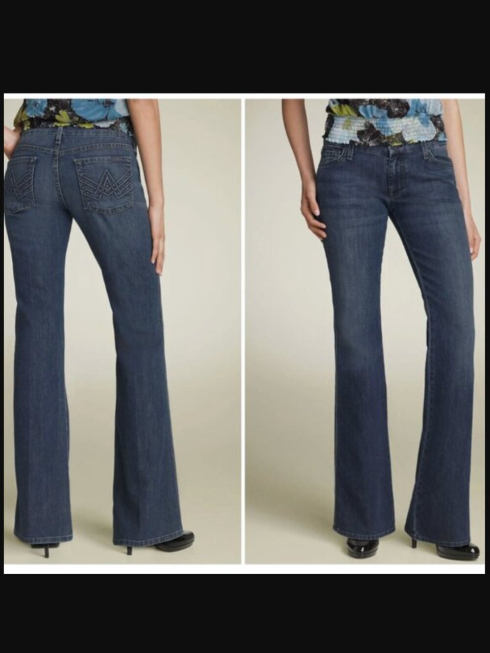 7 for All Mankind The Lexie Petite 'A' Pocket Bootcut Jeans Dark Wash EUC - 29 - Picture 2 of 12
